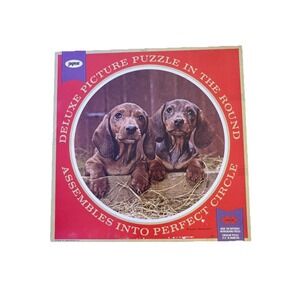 Vintage Jaymar Daschund Dog Puzzle In The Round "Playful Observers", COMPLETE
